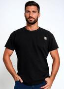 Camiseta em Malha Canelada Preta