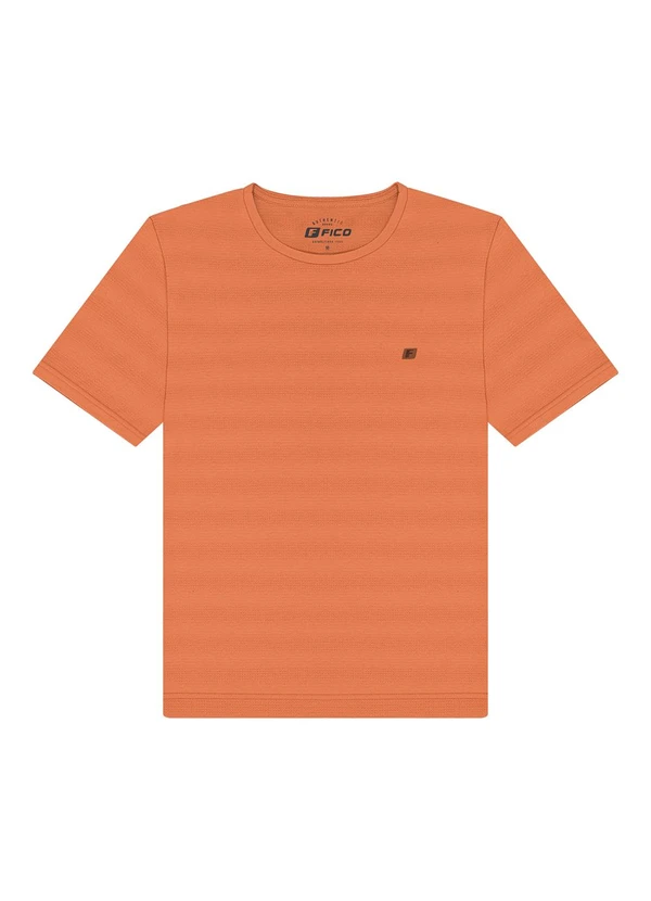 Fico - Camiseta em Malha com Textura Laranja 3