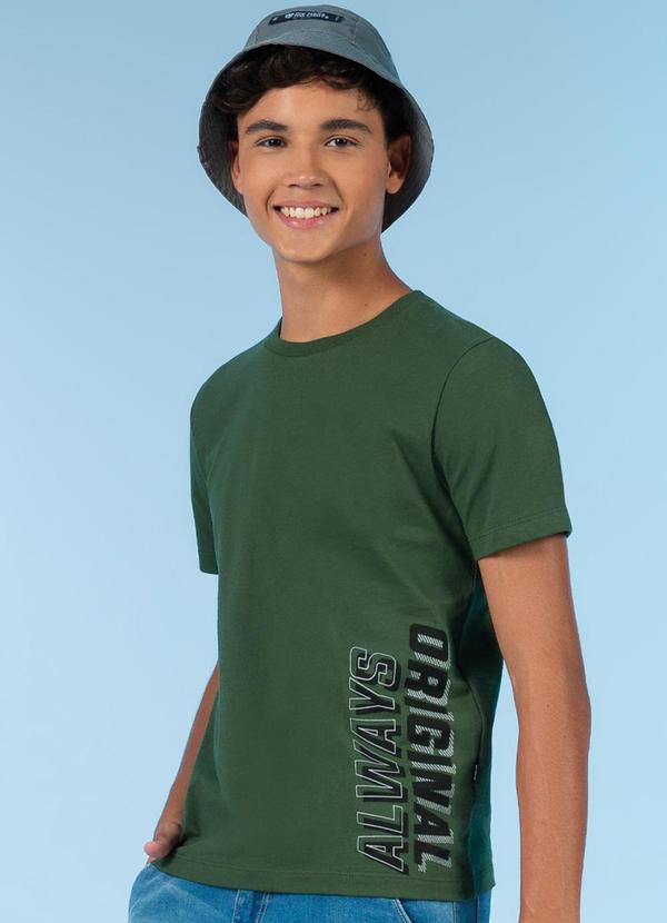 Exco - Camiseta em Malha Comfort Estampada Verde