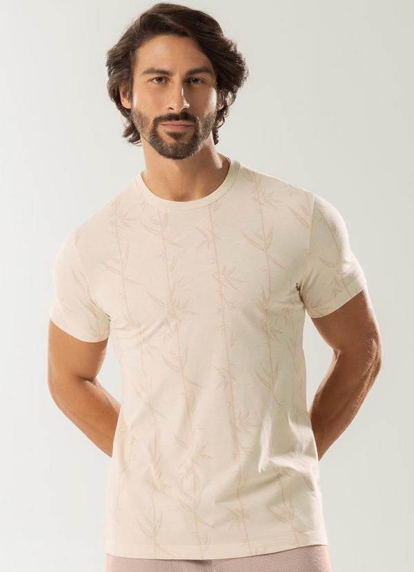 Exco - Camiseta em Malha Estampada Bege
