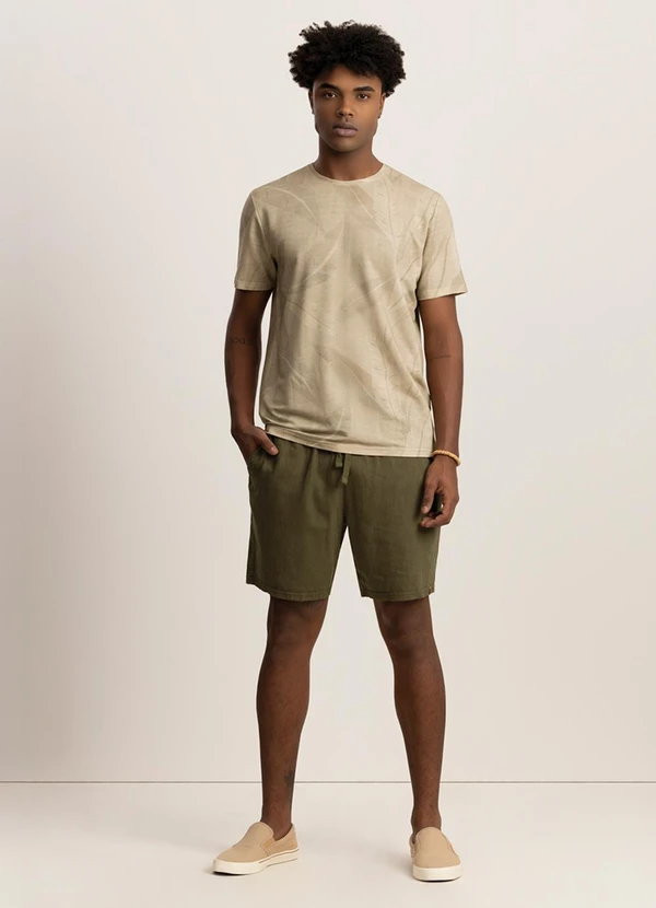 Fico - Camiseta em Malha Estampada Bege 2