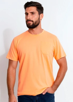 Multimarcas - Camiseta em Malha Favo Laranja - MULTIMARCAS