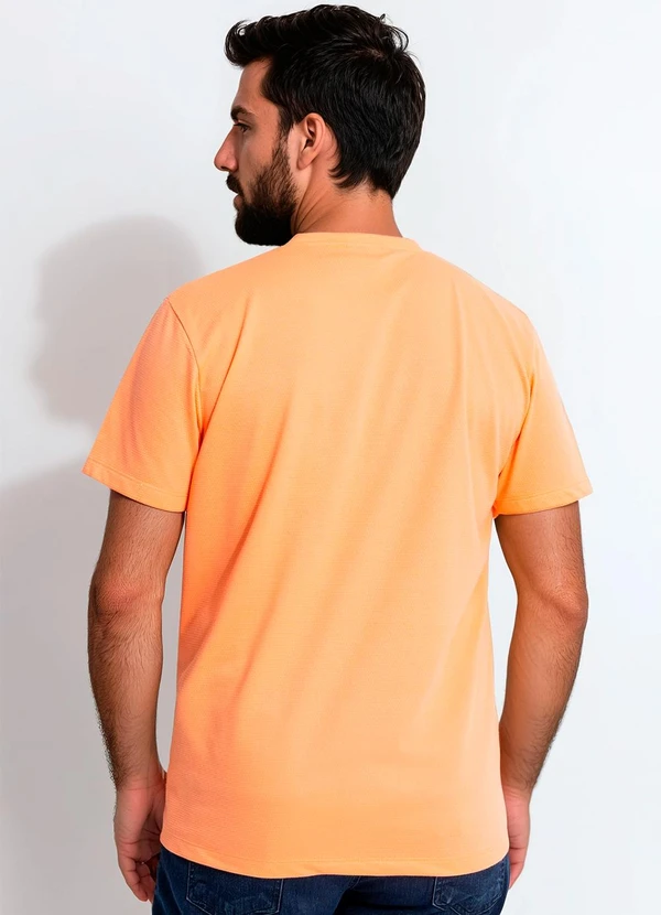 Multimarcas - Camiseta em Malha Favo Laranja 2