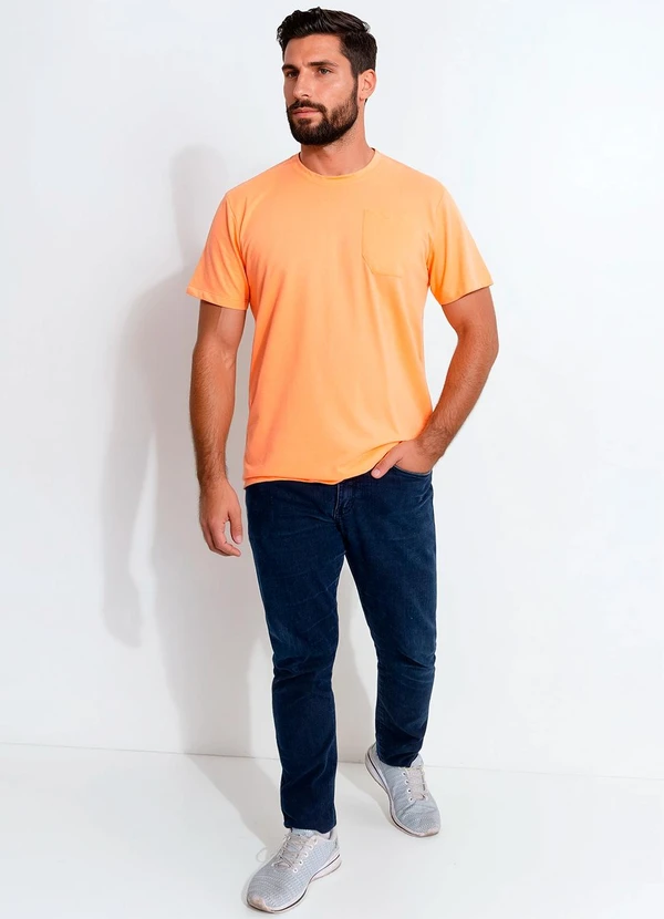 Multimarcas - Camiseta em Malha Favo Laranja 3