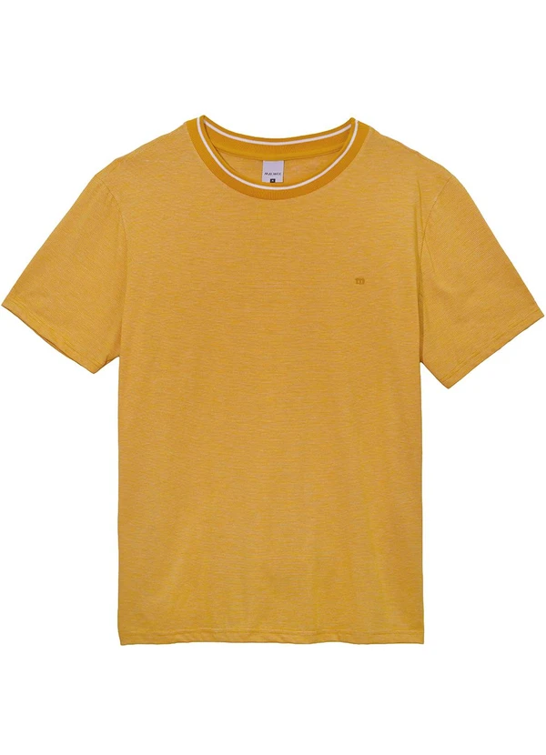 Malwee - Camiseta em Malha Fio a Fio Amarelo Mostarda 3