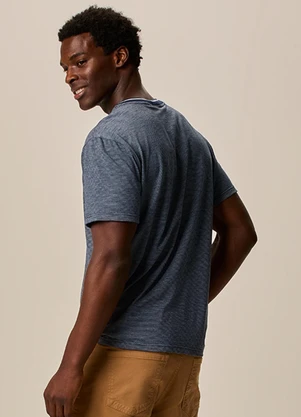 Malwee - Camiseta em Malha Fio a Fio Azul Marinho - MALWEE
