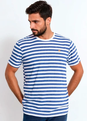 Multimarcas - Camiseta em Malha Flamê Azul - MULTIMARCAS