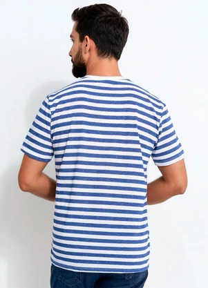 Multimarcas - Camiseta em Malha Flamê Azul - MULTIMARCAS