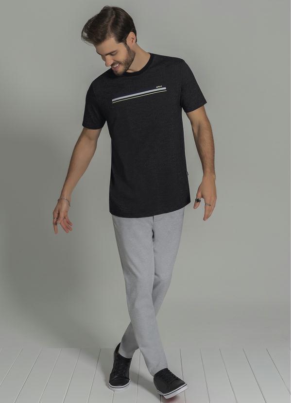 Exco - Camiseta em Malha Jacquard Masculina Preto 2