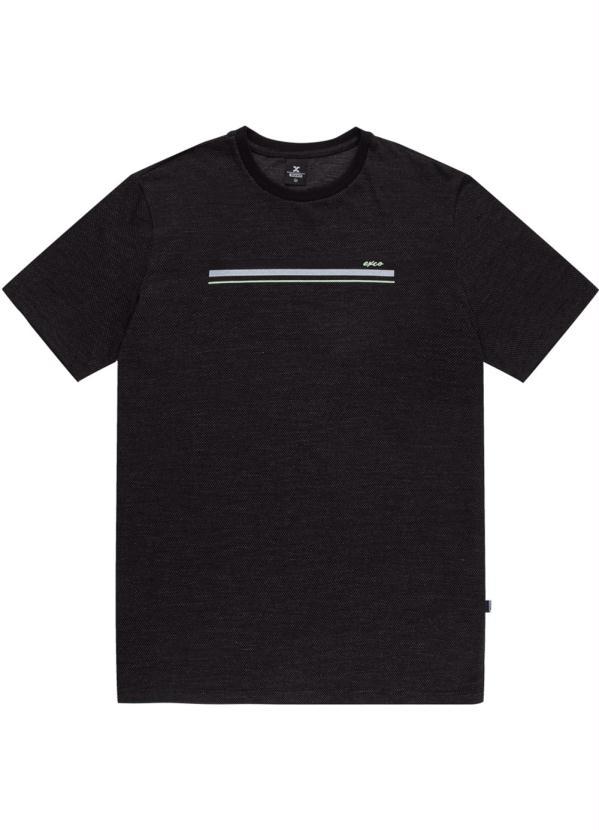 Exco - Camiseta em Malha Jacquard Masculina Preto 3