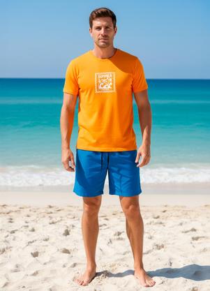 Camiseta em Malha (Laranja)