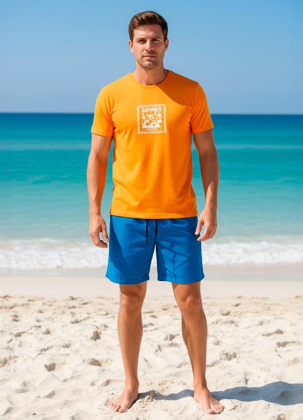 Camiseta em Malha (Laranja)