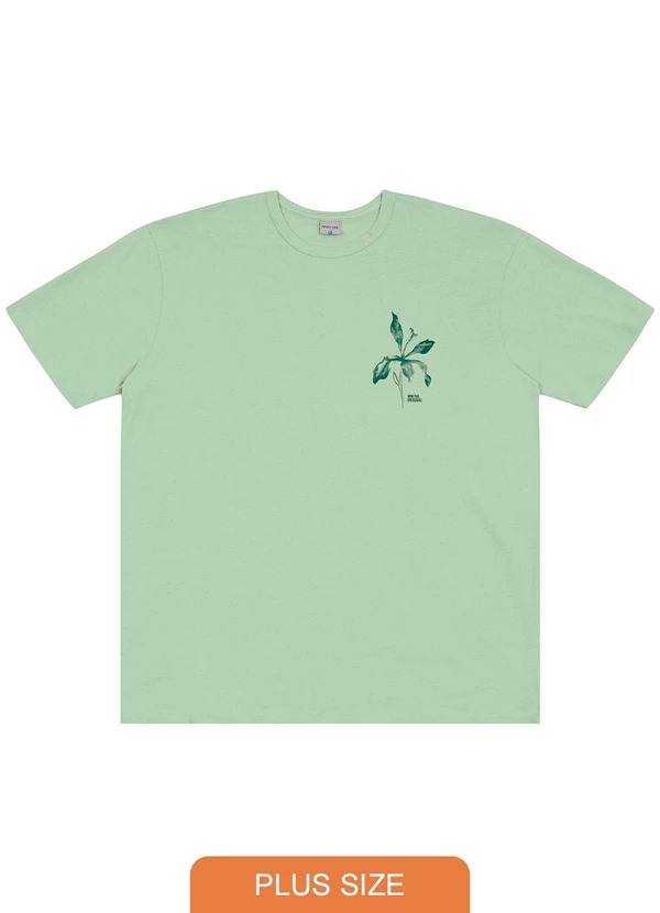Malwee - Camiseta em Malha Linho Plus Verde Menta