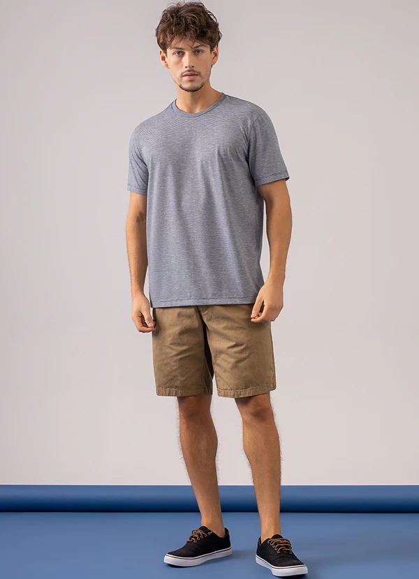 Just Basic - Camiseta em Malha Listrada Azul 3