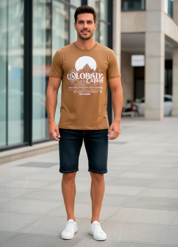 Multimarcas - Camiseta em Malha Marrom 1