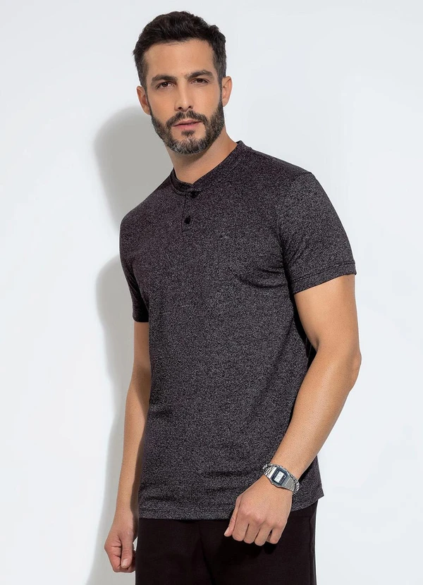 Exco - Camiseta em Malha Preto