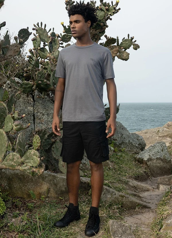 The Philippines - Camiseta em Meia Malha Cinza 3