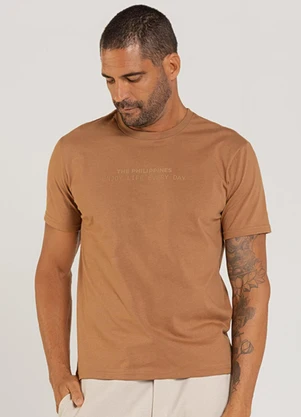 The Philippines - Camiseta em Meia Malha Marrom - THE PHILIPPINES