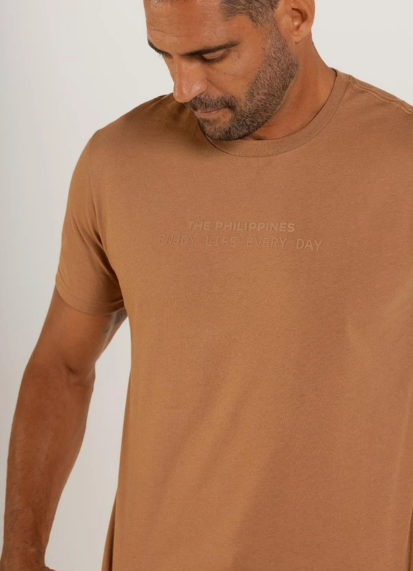The Philippines - Camiseta em Meia Malha Marrom 4