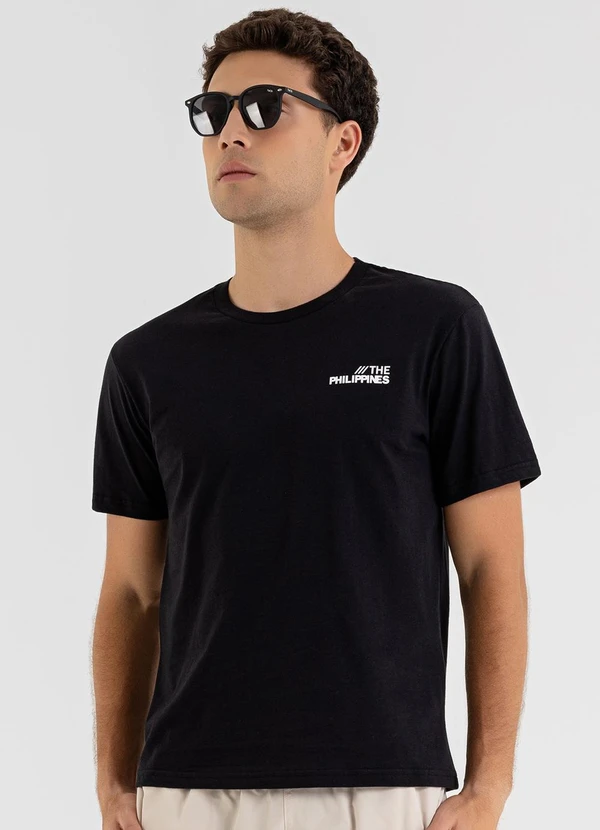 The Philippines - Camiseta em Meia Malha Preto
