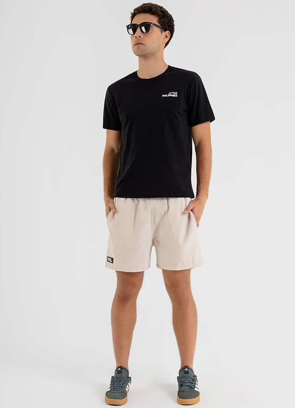 The Philippines - Camiseta em Meia Malha Preto 3