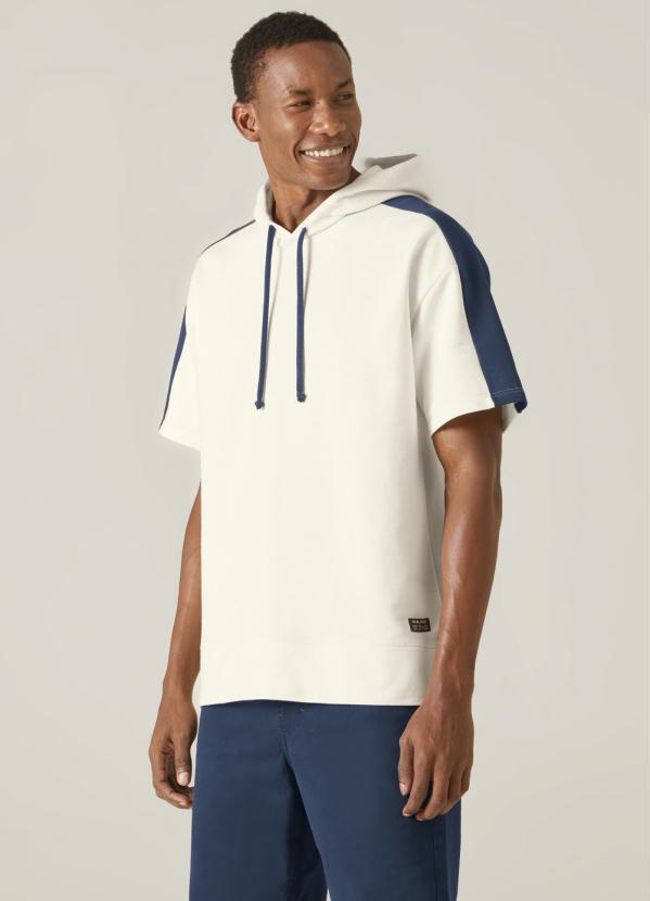 Malwee - Camiseta em Moletom com Capuz Off White