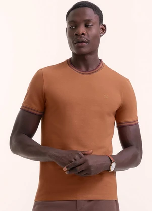 Exco - Camiseta em Piquet com Elastano Laranja - EXCO