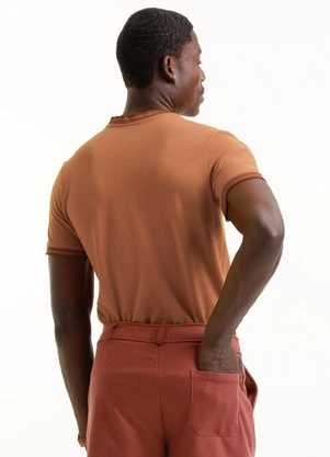 Exco - Camiseta em Piquet com Elastano Laranja - EXCO