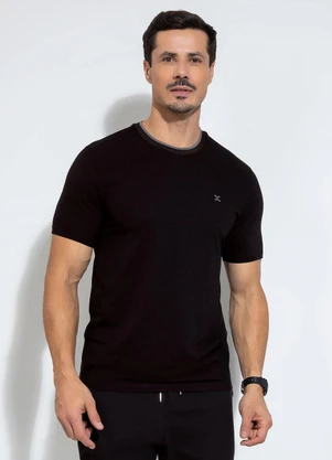 Exco - Camiseta em Piquet Preto - EXCO