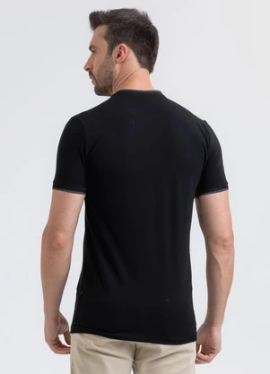 Exco - Camiseta em Piquet Preto - EXCO