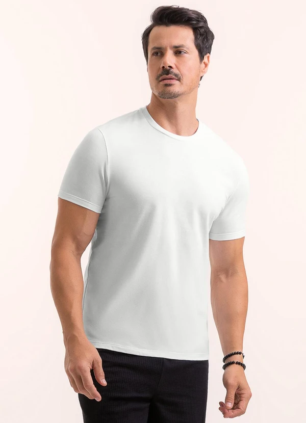 Exco - Camiseta em Ribana de Algodão Branco