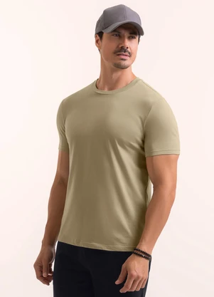 Exco - Camiseta em Ribana de Algodão Marrom - EXCO