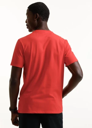 Exco - Camiseta em Ribana de Algodão Vermelho - EXCO