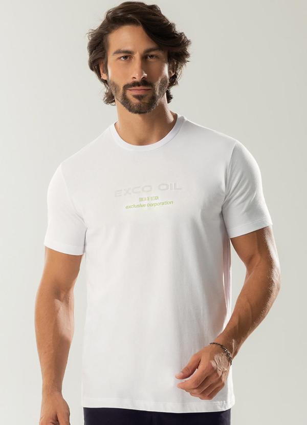 Exco - Camiseta Estampa Efeito Camurça Branco