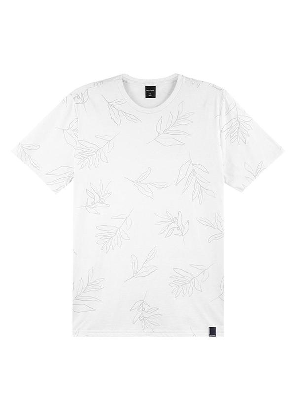 Rezzato - Camiseta Estampa Folhas Adulto Masculino Branco