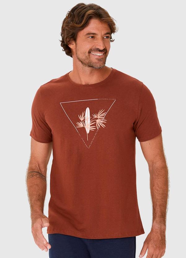 Malwee - Camiseta Estampa Frontal em Malha Algodão Marrom 4