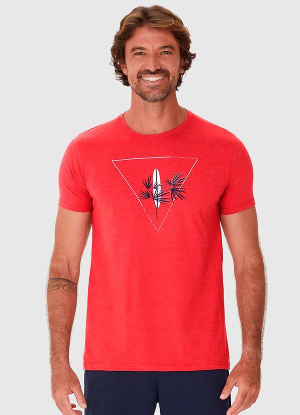 Malwee - Camiseta Estampa Frontal em Malha Vermelho