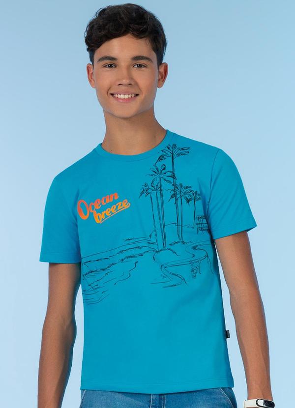 Exco - Camiseta Estampa Ocean Breeze Azul