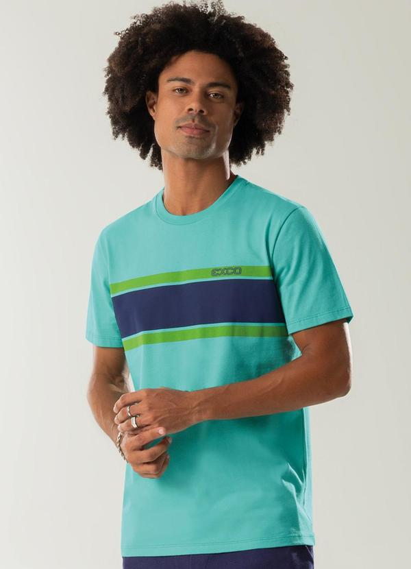 Exco - Camiseta Estampada com Relevo Azul