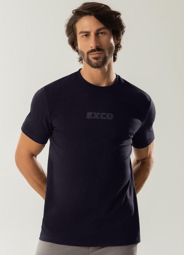 Exco - Camiseta Estampada com Relevo Preto