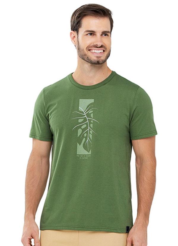 Rezzato - Camiseta Estampada Folhagem Adulto Verde