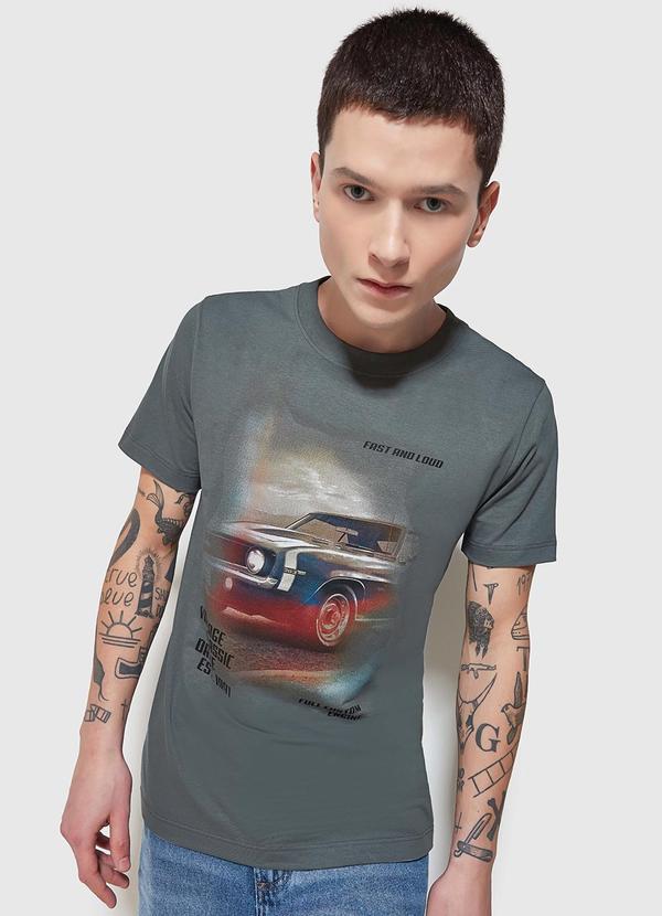 Enfim - Camiseta Fast And Loud Cinza Grafite