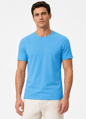 Select - Camiseta Feminina Básica em Algodão Azul - SELECT