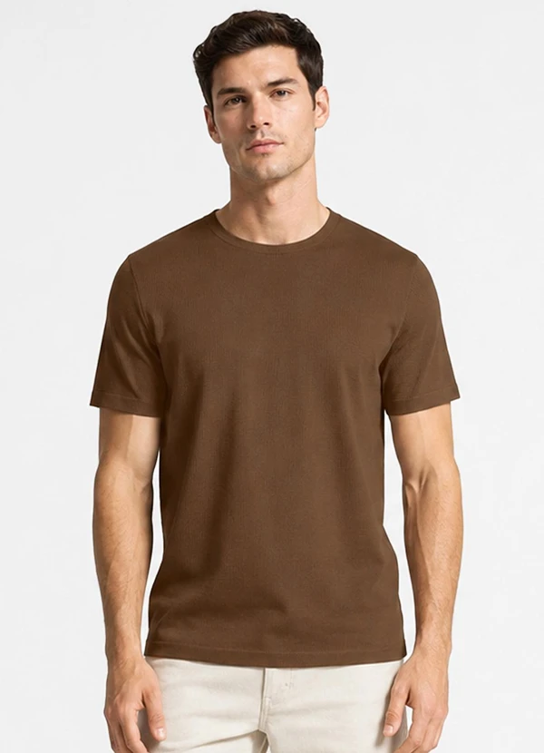 Select - Camiseta Feminina Básica em Algodão Bege