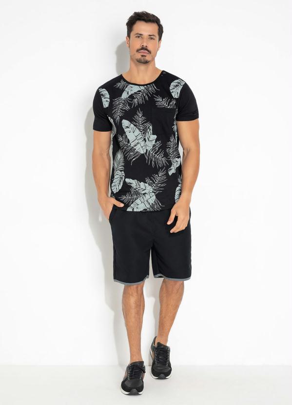 Moda Pop - Camiseta Folhagem com Estampa e Bolso 3