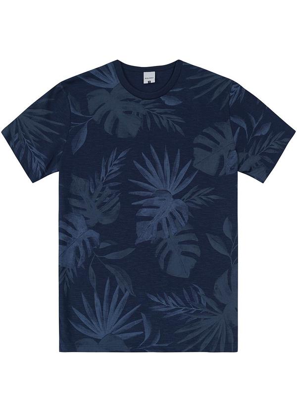 Malwee - Camiseta Folhagens em Flame Azul Marinho