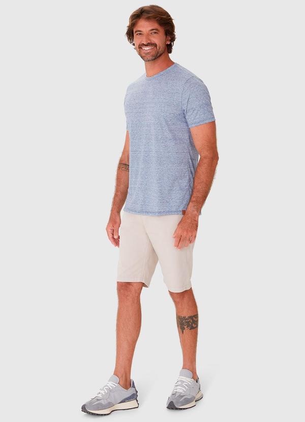 Malwee - Camiseta Gola Redonda em Malha Diferenciada Azul 2