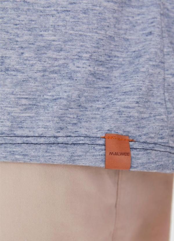 Malwee - Camiseta Gola Redonda em Malha Diferenciada Azul 5