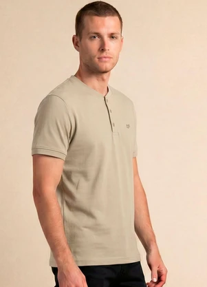 Aurus - Camiseta Henley Bege - AURUS