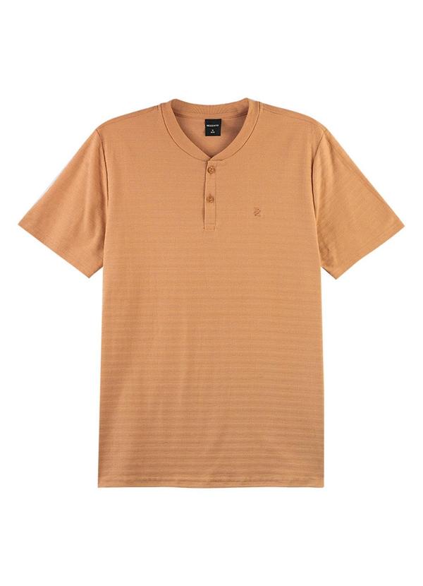 Rezzato - Camiseta Henley Botões Adulto Masculino Marrom